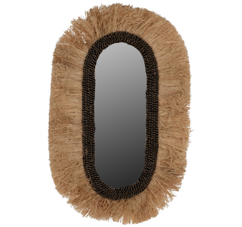 ΚΑΘΡΕΠΤΗΣ ΤΟΙΧΟΥ ΟΒΑΛ ΑΠΟ ΙΝΕΣ ΣΙΖΑΛ ΣΕ ΧΡΩΜΑ ΦΥΣΙΚΟ ΜΑΥΡΟ 55x4x90Yεκ.HM7745