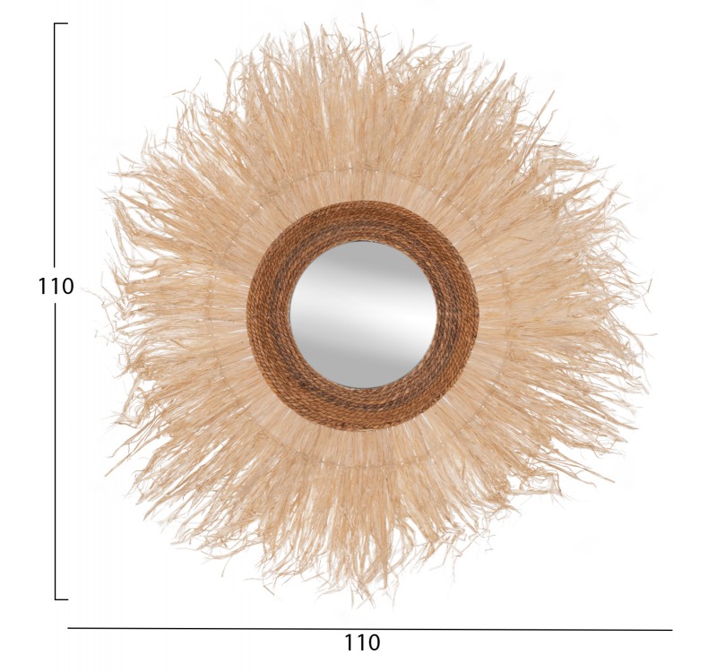 ΚΑΘΡΕΠΤΗΣ ΤΟΙΧΟΥ ΣΤΡΟΓΓΥΛΟΣ ΜΕ ΙΝΕΣ ΣΙΖΑΛ ΣΕ ΦΥΣΙΚΟ ΧΡΩΜΑ 110x4x110Yεκ.HM7744