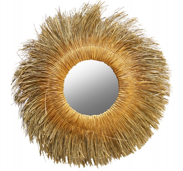 ΚΑΘΡΕΠΤΗΣ ΤΟΙΧΟΥ ΣΤΡΟΓΓΥΛΟΣ ME PANDAN GRASS ΧΡΩΜΑ ΦΥΣΙΚΟ-ΧΡΥΣΟ 110x5x110Yεκ.HM7743