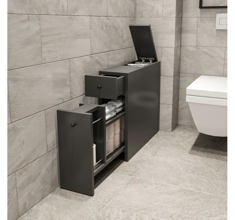 ΝΤΟΥΛΑΠΙ ΜΠΑΝΙΟΥ ΑΝΘΡΑΚΙ ΜΕΛΑΜΙΝΗ 19x60x55Υεκ.HM9424.01