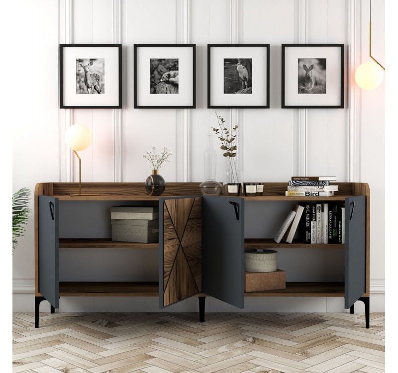 ΜΠΟΥΦΕΣ ΜΕΛΑΜΙΝΗΣ ΚΑΡΥΔΙ ΚΑΙ ΑΝΘΡΑΚΙ 180x35x78Yεκ. HM9433.01