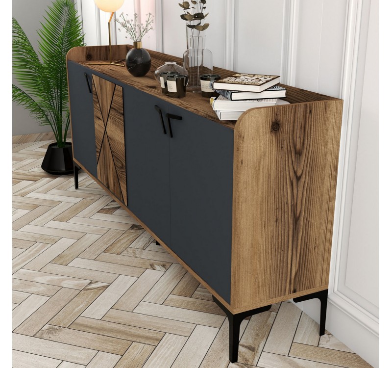 ΜΠΟΥΦΕΣ ΜΕΛΑΜΙΝΗΣ ΚΑΡΥΔΙ ΚΑΙ ΑΝΘΡΑΚΙ 180x35x78Yεκ. HM9433.01