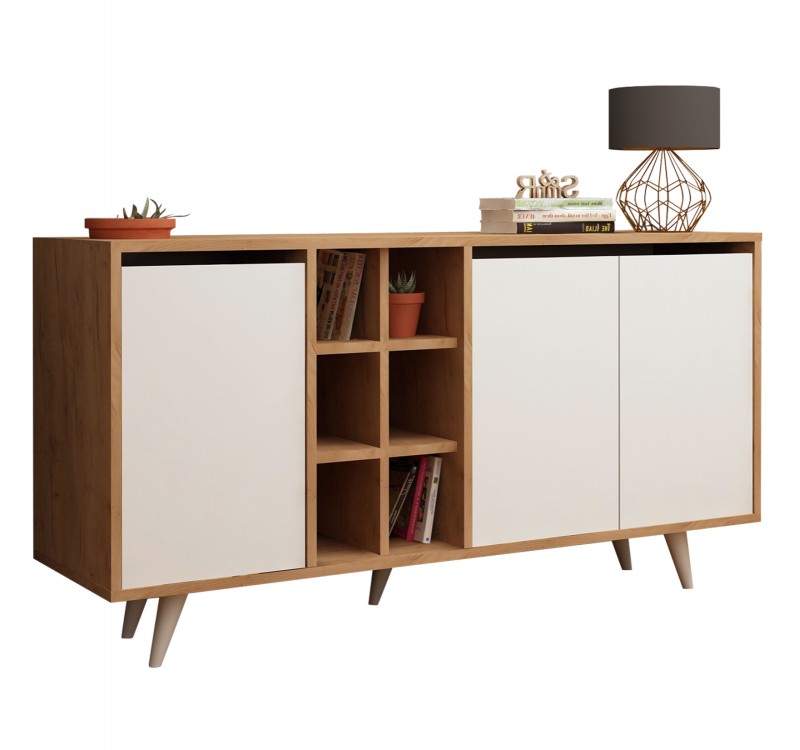 ΜΠΟΥΦΕΣ ΜΕΛΑΜΙΝΗΣ BRIAR ΚΑΡΥΔΙ ΜΕ ΛΕΥΚΕΣ ΠΟΡΤΕΣ 140x40x86Yεκ.HM9432.02