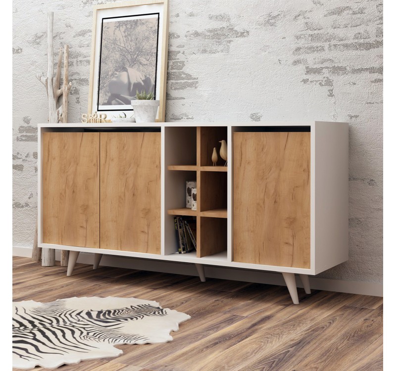 ΜΠΟΥΦΕΣ ΜΕΛΑΜΙΝΗΣ BRIAR ΛΕΥΚΟΣ ΜΕ ΚΑΡΥΔΙ ΠΟΡΤΕΣ 140x40x86Yεκ.HM9432.01