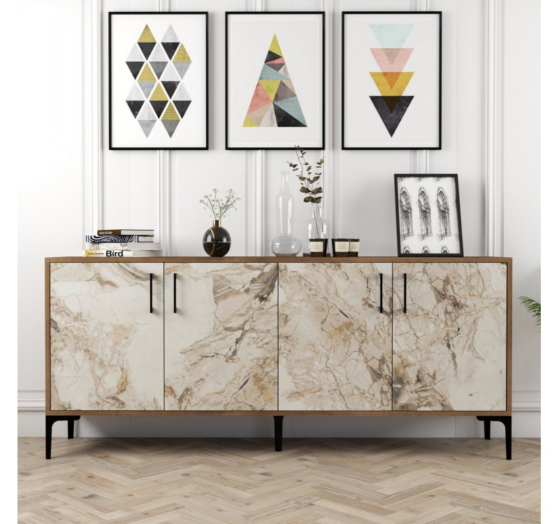 ΜΠΟΥΦΕΣ ΜΕΛΑΜΙΝΗΣ ΕΦΕ ΕΚΡΟΥ ΜΑΡΜΑΡΟ ΚΑΙ ΚΑΡΥΔΙ 180x35x78Υεκ.HM9428.02