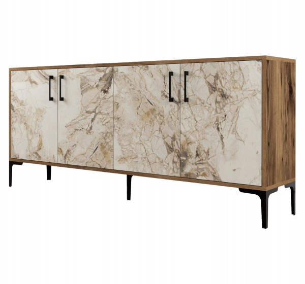 ΜΠΟΥΦΕΣ ΜΕΛΑΜΙΝΗΣ ΕΦΕ ΕΚΡΟΥ ΜΑΡΜΑΡΟ ΚΑΙ ΚΑΡΥΔΙ 180x35x78Υεκ.HM9428.02