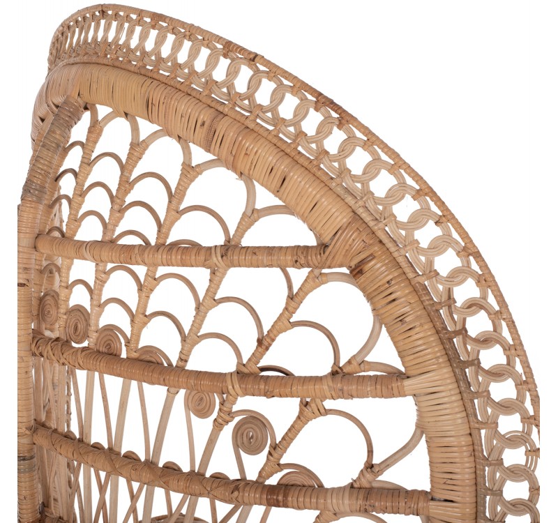 ΠΟΛΥΘΡΟΝΑ ROYAL PEACOCK HM9342 RATTAN ΣΕ ΦΥΣΙΚΟ-ΜΑΞΙΛΑΡΙ ΜΠΕΖ 114x72x150Yεκ.