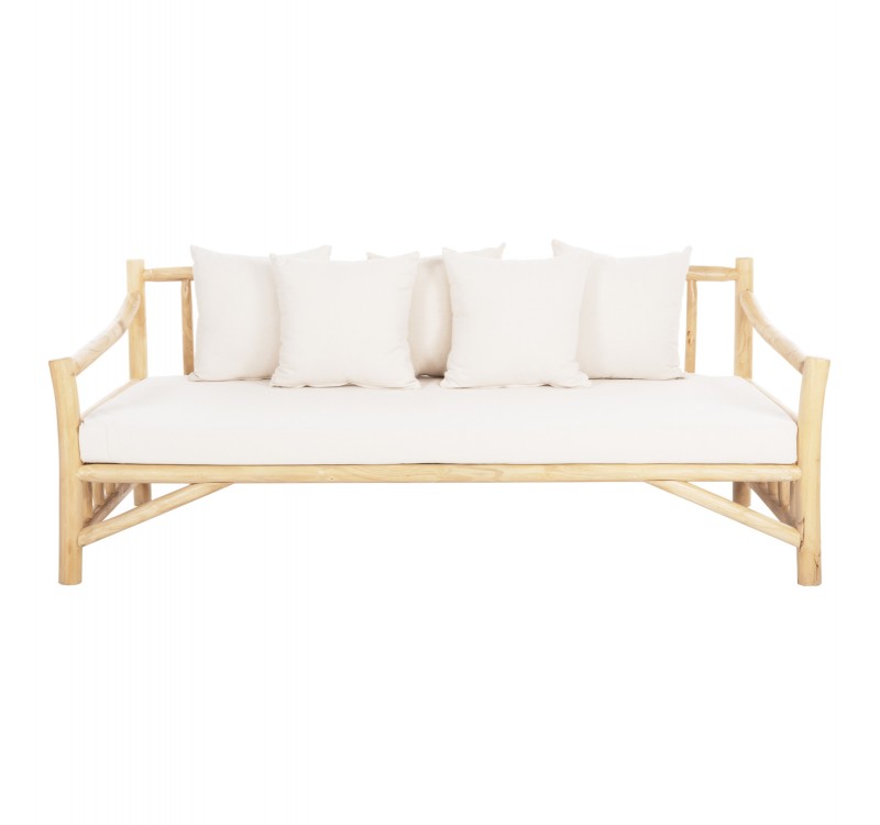 ΚΑΝΑΠΕΣ ΤΡΙΘΕΣΙΟΣ TORC HM9339 ΑΠΟ ΜΑΣΙΦ ΞΥΛΟ TΕΑK ΦΥΣΙΚΟ - ΛΕΥΚΟ 200x100x80Yεκ.