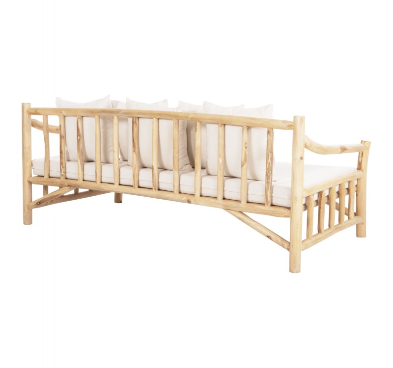 ΚΑΝΑΠΕΣ ΤΡΙΘΕΣΙΟΣ TORC HM9339 ΑΠΟ ΜΑΣΙΦ ΞΥΛΟ TΕΑK ΦΥΣΙΚΟ - ΛΕΥΚΟ 200x100x80Yεκ.