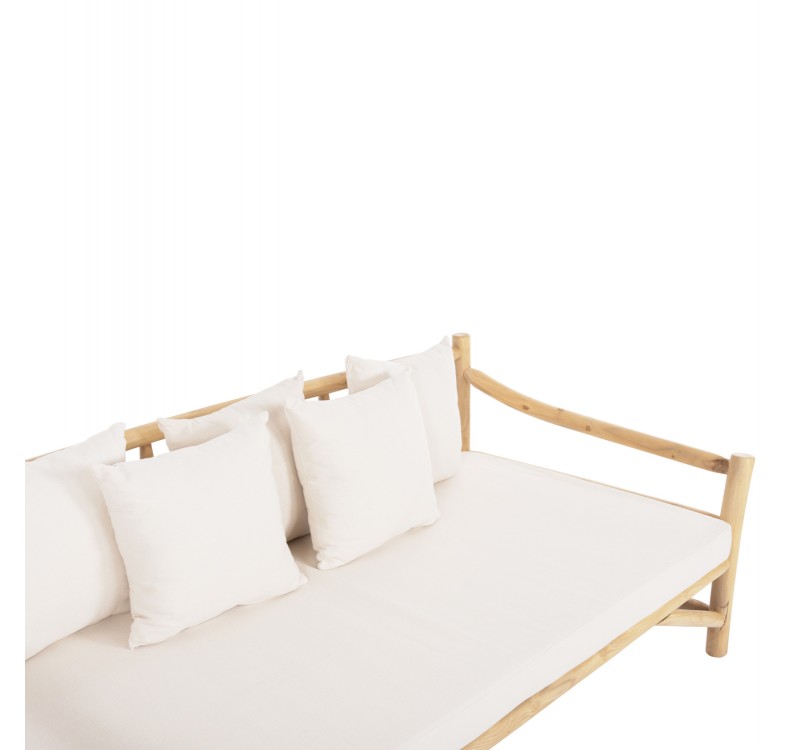 ΚΑΝΑΠΕΣ ΤΡΙΘΕΣΙΟΣ TORC HM9339 ΑΠΟ ΜΑΣΙΦ ΞΥΛΟ TΕΑK ΦΥΣΙΚΟ - ΛΕΥΚΟ 200x100x80Yεκ.