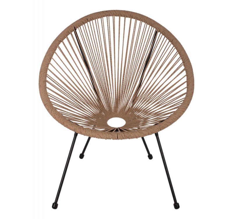 ΠΟΛΥΘΡΟΝΑ ACAPULCO Τ. ΦΩΛΙΑ ΜΕΤΑΛΛΟ ΜΑΥΡΟ ΜΕ TWISTED WICKER HM5871.01 70x73x79 εκ.