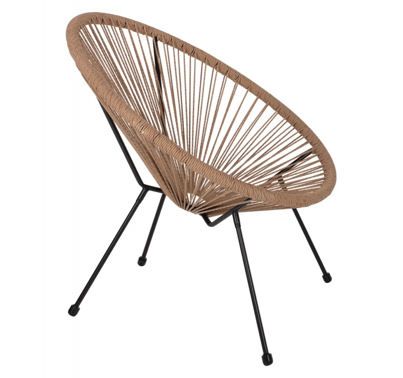 ΠΟΛΥΘΡΟΝΑ ACAPULCO Τ. ΦΩΛΙΑ ΜΕΤΑΛΛΟ ΜΑΥΡΟ ΜΕ TWISTED WICKER HM5871.01 70x73x79 εκ.