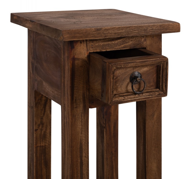 ΒΟΗΘΗΤΙΚΟ ΤΡΑΠΕΖΑΚΙ ΑΠΟ ΜΑΟΝΙ ΞΥΛΟ ΜΕ ΣΥΡΤΑΡΑΚΙ 25x25x66,5Υεκ.HM9484.01