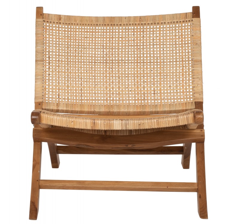 ΚΑΡΕΚΛΑ LOUNGE ΑΝΑΔΙΠΛΟΥΜΕΝΗ ANTIL HM9379.01 ΜΑΣΙΦ ΞΥΛΟ ΤEAK ΦΥΣΙΚΟ 66x77x67Yεκ.