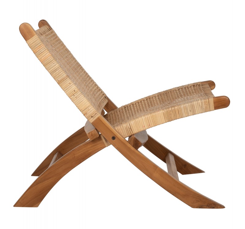 ΚΑΡΕΚΛΑ LOUNGE ΑΝΑΔΙΠΛΟΥΜΕΝΗ ANTIL HM9379.01 ΜΑΣΙΦ ΞΥΛΟ ΤEAK ΦΥΣΙΚΟ 66x77x67Yεκ.