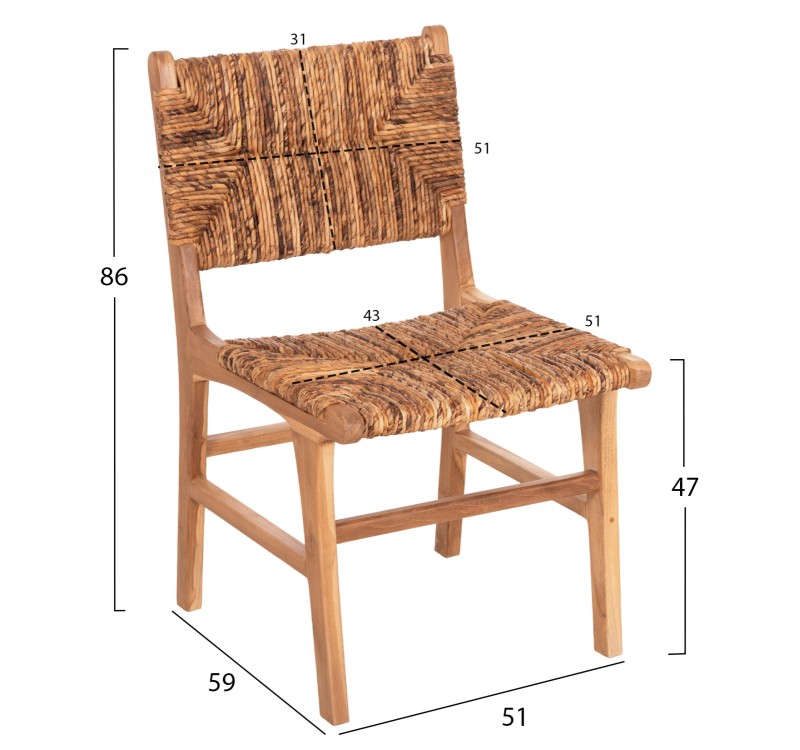 ΚΑΡΕΚΛΑ ΑΠΟ ΞΥΛΟ ΤΕΑΚ ME ΨΑΘΙΝΗ ΠΛΑΤΗ ΚΑΙ ΚΑΘΙΣΜΑ ΦΥΣΙΚΟ ΧΡΩΜΑ 51x60,5x86Yεκ.HM9399.11