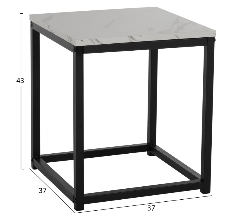 ΖΙΓΚΟΝ GRELAY 2 ΤΕΜ MDF ΟΨΗ ΜΑΡΜΑΡΟΥ & ΜΕΤΑΛΛΟ HM8762.12 45Χ45Χ50εκ. & 37Χ37Χ43 εκ.