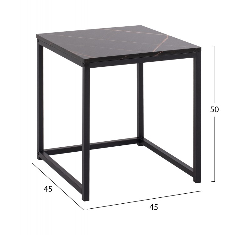 ΖΙΓΚΟΝ GRELAY 2 ΤΕΜ MDF ΟΨΗ ΜΑΡΜΑΡΟΥ & ΜΕΤΑΛΛΟ HM8762.13 45Χ45Χ50εκ. & 37Χ37Χ43 εκ.