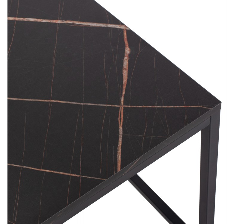 ΖΙΓΚΟΝ GRELAY 2 ΤΕΜ MDF ΟΨΗ ΜΑΡΜΑΡΟΥ & ΜΕΤΑΛΛΟ HM8762.13 45Χ45Χ50εκ. & 37Χ37Χ43 εκ.
