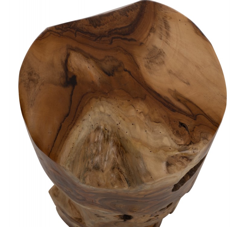 ΒΟΗΘΗΤΙΚΟ ΤΡΑΠΕΖΑΚΙ ΣΤΡΟΓΓΥΛΟ ΑΠΟ ΜΑΣΙΦ ΞΥΛΟ ΤEAK ΦΥΣΙΚΟ Φ30X45Υεκ.HM9350