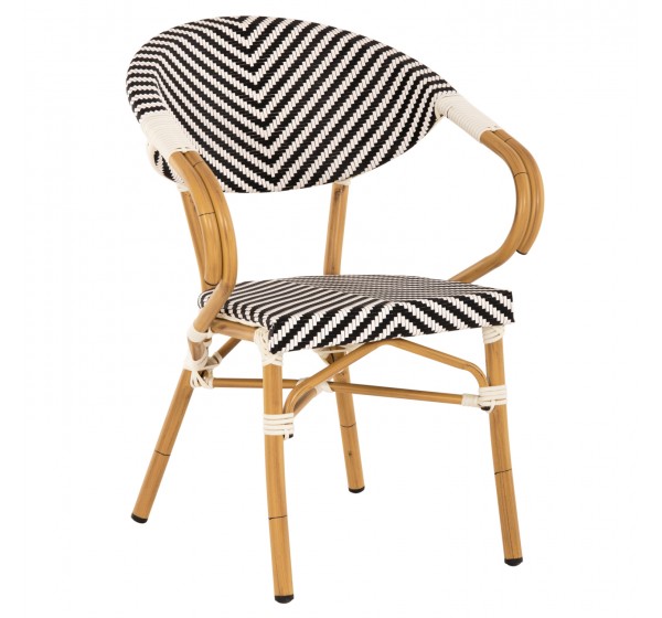 ΠΟΛΥΘΡΟΝΑ BAMBOO LOOK HM5861.01 ΜΑΥΡΟ-ΛΕΥΚΟ 57x55x82 εκ.