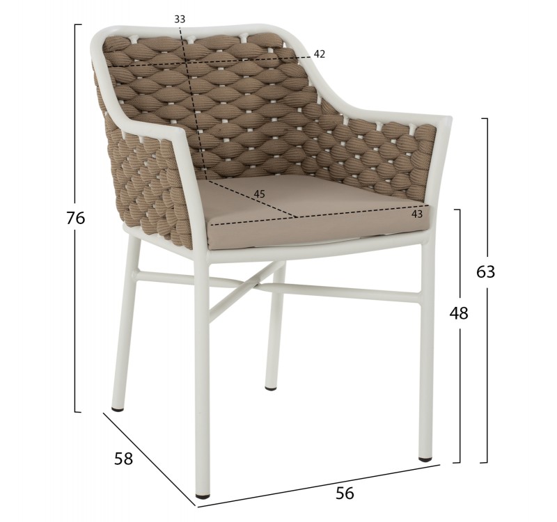 ΠΟΛΥΘΡΟΝΑ HM5858.02 ΛΕΥΚΗ ΜΕ ΣΧΟΙΝΙ ΜΠΕΖ 56x58x76Yεκ.