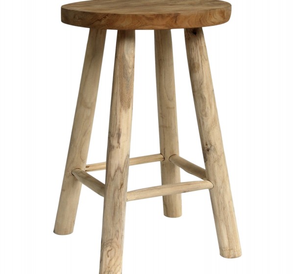 ΣΚΑΜΠΟ ΜΠΑΡ KONT ΑΠΟ ΤΕΑΚ ΞΥΛΟ ΦΥΣΙΚΟ ΜΕΣΑΙΟΥ ΥΨΟΥΣ Φ30x62Yεκ. HM9479