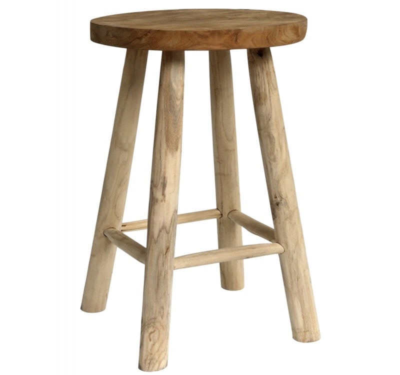 ΣΚΑΜΠΟ ΜΠΑΡ KONT ΑΠΟ ΤΕΑΚ ΞΥΛΟ ΦΥΣΙΚΟ ΜΕΣΑΙΟΥ ΥΨΟΥΣ Φ30x62Yεκ. HM9479