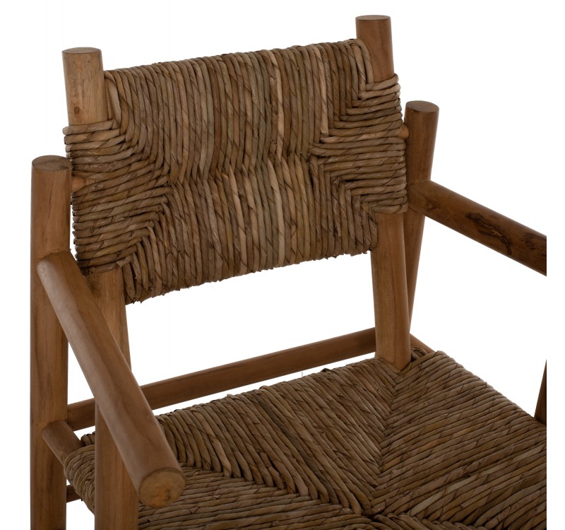 ΠΟΛΥΘΡΟΝΑ ROVER HM9378 ΑΠΟ ΜΑΣΙΦ ΞΥΛΟ ΤEAΚ & ΨΑΘΑ- ΦΥΣΙΚΟ 64Χ61Χ84 εκ.