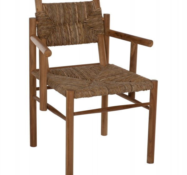 ΠΟΛΥΘΡΟΝΑ ROVER HM9378 ΑΠΟ ΜΑΣΙΦ ΞΥΛΟ ΤEAΚ & ΨΑΘΑ- ΦΥΣΙΚΟ 64Χ61Χ84 εκ.