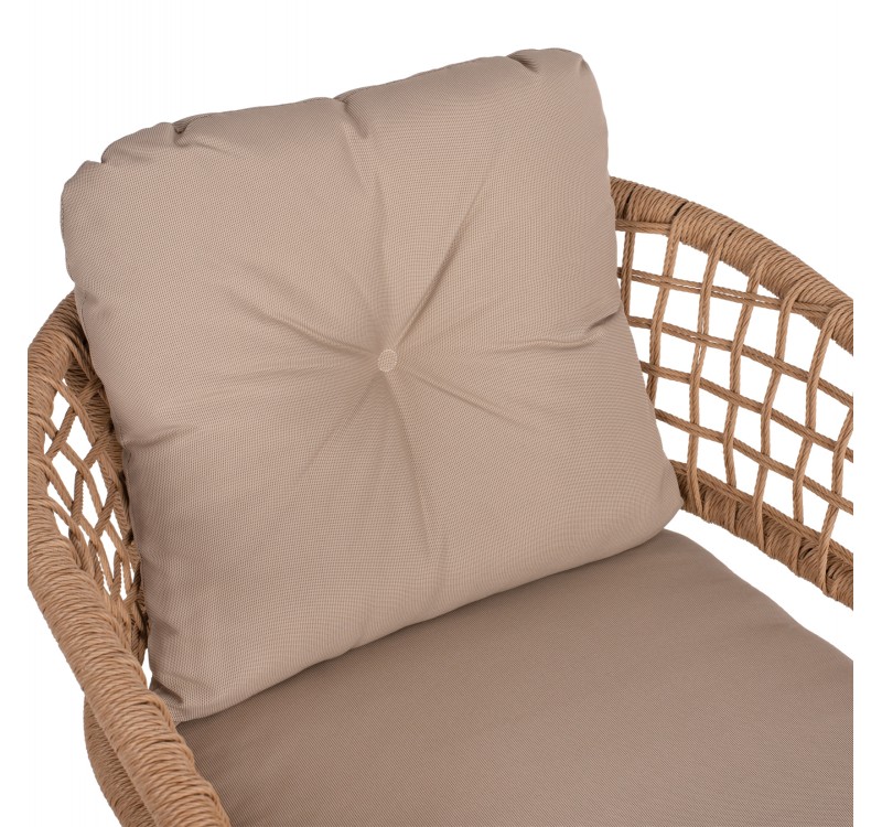 ΠΟΛΥΘΡΟΝΑ ΑΛΟΥΜΙΝΙΟΥ DARK GREY ΕΠΑΓΓΕΛΜ. RATTAN ΜΑΞΙΛΑΡΙ ΜΠΕΖ HM5863.01 60x56x84 εκ.