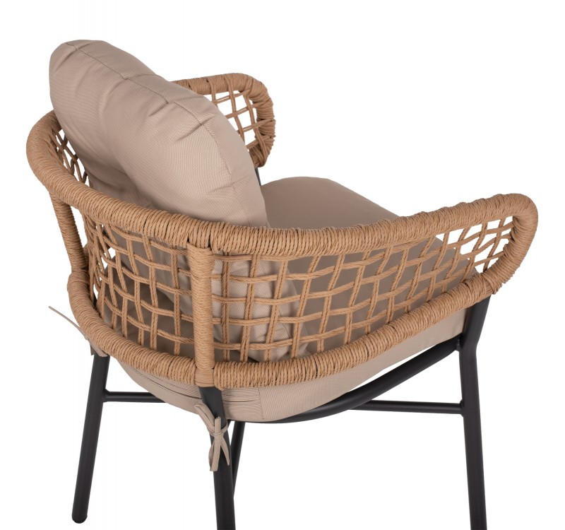 ΠΟΛΥΘΡΟΝΑ ΑΛΟΥΜΙΝΙΟΥ DARK GREY ΕΠΑΓΓΕΛΜ. RATTAN ΜΑΞΙΛΑΡΙ ΜΠΕΖ HM5863.01 60x56x84 εκ.