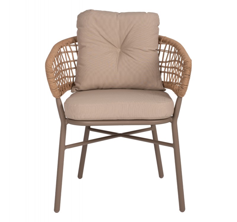 ΠΟΛΥΘΡΟΝΑ ΑΛΟΥΜΙΝΙΟΥ ΜΟΚΑ ΕΠΑΓΓΕΛΜ. RATTAN & ΜΑΞΙΛΑΡΙ ΜΠΕΖ HM5863.02 60x56x84 εκ.
