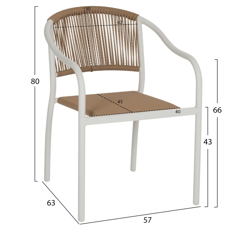 ΠΟΛΥΘΡΟΝΑ ΑΛΟΥΜΙΝΙΟΥ ΛΕΥΚΟ ΜΕ PE RATTAN WICKER HM5856.01 57x63x80Yεκ.