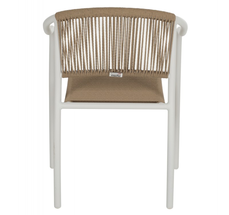 ΠΟΛΥΘΡΟΝΑ ΑΛΟΥΜΙΝΙΟΥ ΛΕΥΚΟ ΜΕ PE RATTAN WICKER HM5856.01 57x63x80Yεκ.