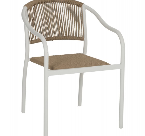 ΠΟΛΥΘΡΟΝΑ ΑΛΟΥΜΙΝΙΟΥ ΛΕΥΚΟ ΜΕ PE RATTAN WICKER HM5856.01 57x63x80Yεκ.