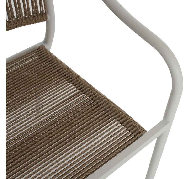 ΠΟΛΥΘΡΟΝΑ ΑΛΟΥΜΙΝΙΟΥ ΛΕΥΚΟ ΜΕ PE RATTAN WICKER HM5856.01 57x63x80Yεκ.