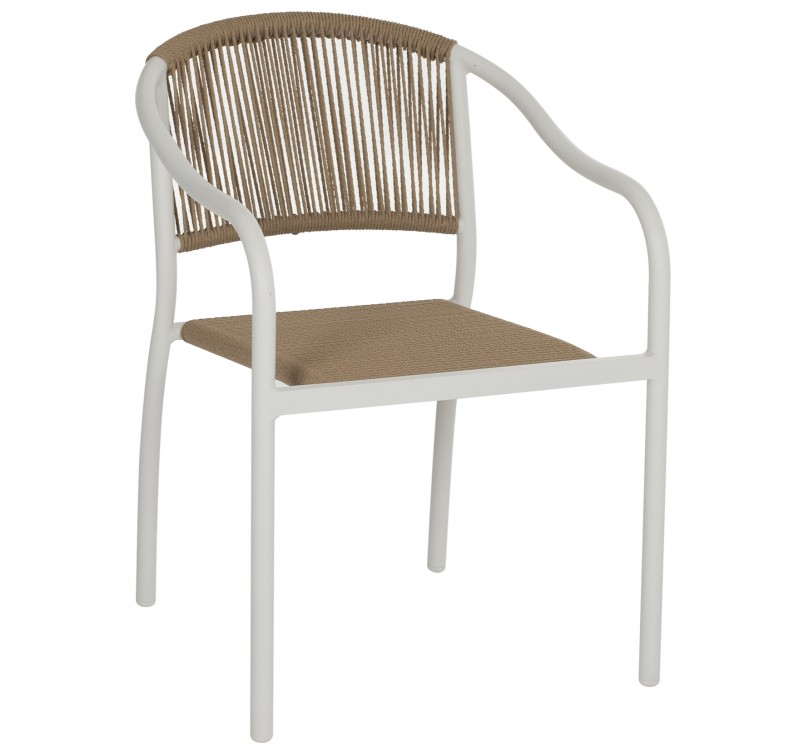 ΠΟΛΥΘΡΟΝΑ ΑΛΟΥΜΙΝΙΟΥ ΛΕΥΚΟ ΜΕ PE RATTAN WICKER HM5856.01 57x63x80Yεκ.