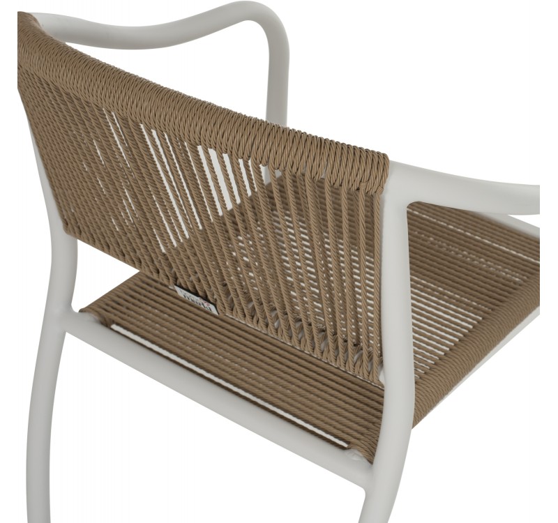 ΠΟΛΥΘΡΟΝΑ ΑΛΟΥΜΙΝΙΟΥ ΛΕΥΚΟ ΜΕ PE RATTAN WICKER HM5856.01 57x63x80Yεκ.