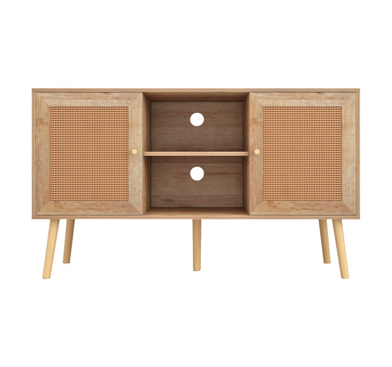 ΕΠΙΠΛΟ TV ΜΕΛΑΜΙΝΗΣ COLM ΜΕ ΠΟΡΤΕΣ RATTAN HM9223.11 ΣΕ ΧΡΩΜΑ ΦΥΣΙΚΟ 120x39x57Υεκ.