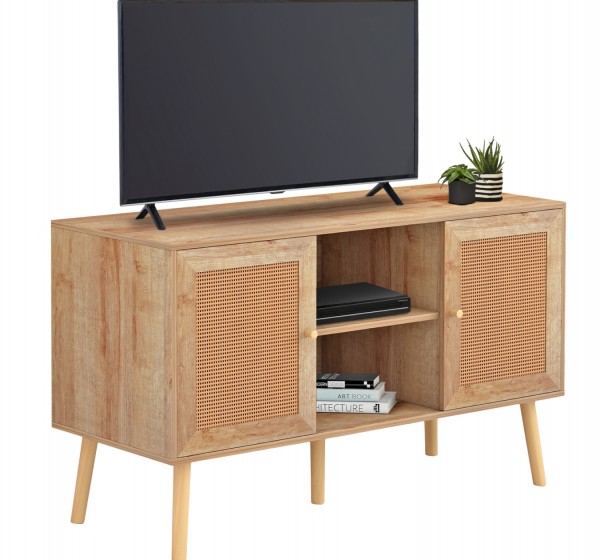 ΕΠΙΠΛΟ TV ΜΕΛΑΜΙΝΗΣ COLM ΜΕ ΠΟΡΤΕΣ RATTAN HM9223.11 ΣΕ ΧΡΩΜΑ ΦΥΣΙΚΟ 120x39x57Υεκ.