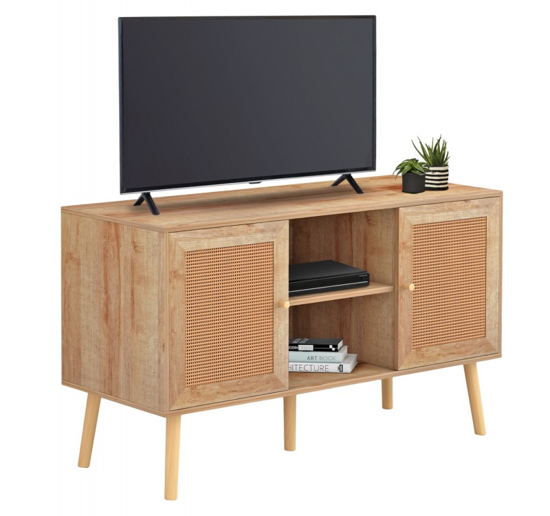 ΕΠΙΠΛΟ TV ΜΕΛΑΜΙΝΗΣ COLM ΜΕ ΠΟΡΤΕΣ RATTAN HM9223.11 ΣΕ ΧΡΩΜΑ ΦΥΣΙΚΟ 120x39x57Υεκ.