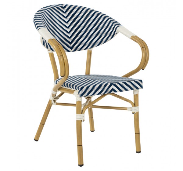 ΠΟΛΥΘΡΟΝΑ BAMBOO LOOK HM5861.02 ΜΠΛΕ-ΛΕΥΚΟ 59x56x82Yεκ.