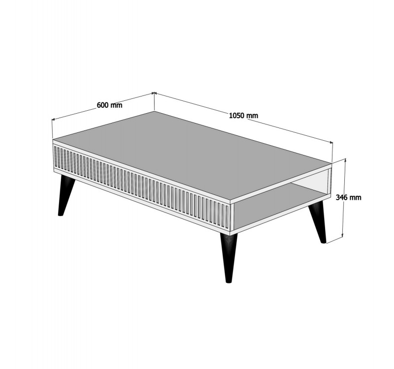 ΤΡΑΠΕΖΙ ΣΑΛΟΝΙΟΥ HM9505.01 ΜΕΛΑΜΙΝΗΣ ΚΑΡΥΔΙ ΜΕ ΛΕΥΚΕΣ ΛΕΠΤΟΜΕΡΕΙΕΣ 105x60x34.6Υεκ.
