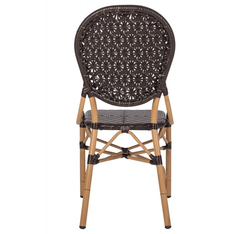 ΚΑΡΕΚΛΑ ΑΛΟΥΜΙΝΙΟΥ BAMBOO LOOK ΜΕ ΚΑΦΕ PE RATTAN HM5925.01 47x58x95Yεκ.