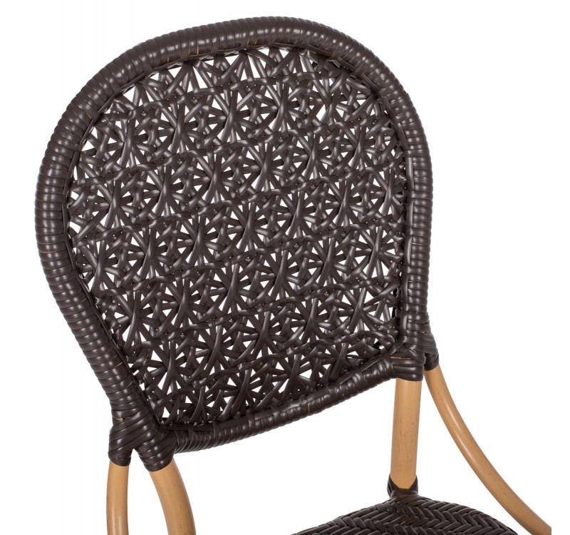 ΚΑΡΕΚΛΑ ΑΛΟΥΜΙΝΙΟΥ BAMBOO LOOK ΜΕ ΚΑΦΕ PE RATTAN HM5925.01 47x58x95Yεκ.