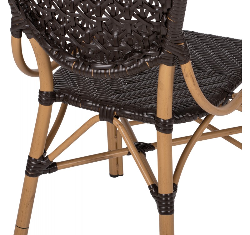 ΚΑΡΕΚΛΑ ΑΛΟΥΜΙΝΙΟΥ BAMBOO LOOK ΜΕ ΚΑΦΕ PE RATTAN HM5925.01 47x58x95Yεκ.