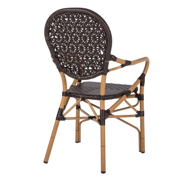 ΠΟΛΥΘΡΟΝΑ ΑΛΟΥΜΙΝΙΟΥ BAMBOO LOOK ΚΑΦΕ ΚΑΙ ΚΑΦΕ PE RATTAN HM5926.01 56x62x95Yεκ.