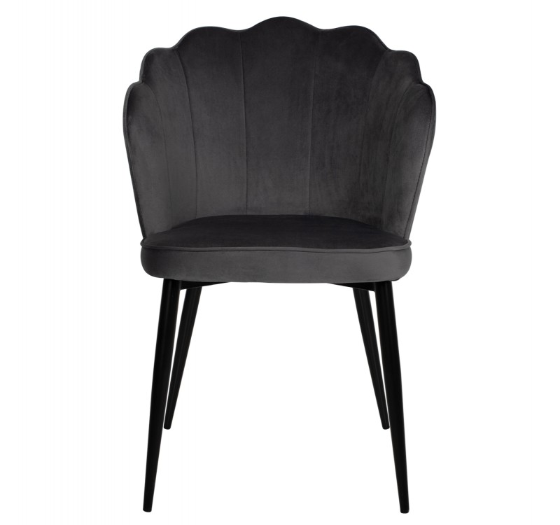 ΚΑΡΕΚΛΑ AVIE ΒΕΛΟΥΔΟ ΓΚΡΙ ΜΕ ΜΕΤΑΛΛΙΚΟ ΣΚΕΛΕΤΟ HM8737.01 48x48x85Y εκ.