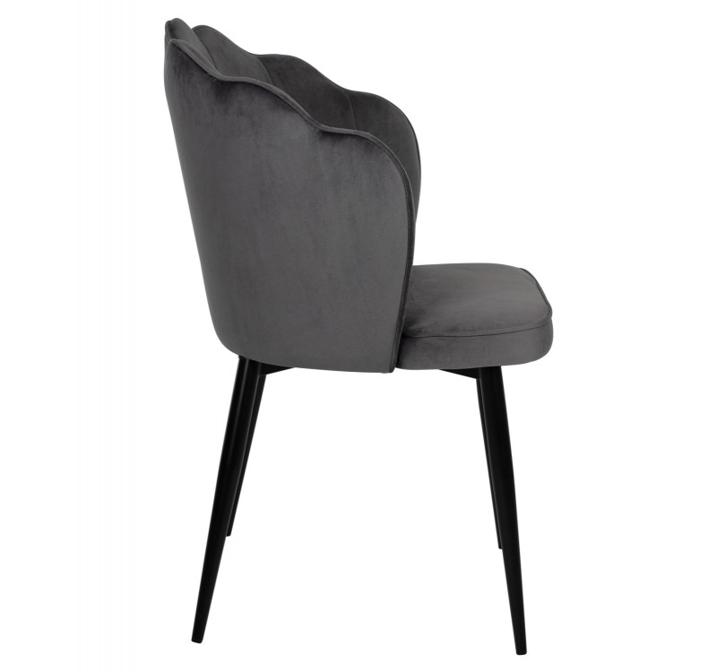 ΚΑΡΕΚΛΑ AVIE ΒΕΛΟΥΔΟ ΓΚΡΙ ΜΕ ΜΕΤΑΛΛΙΚΟ ΣΚΕΛΕΤΟ HM8737.01 48x48x85Y εκ.